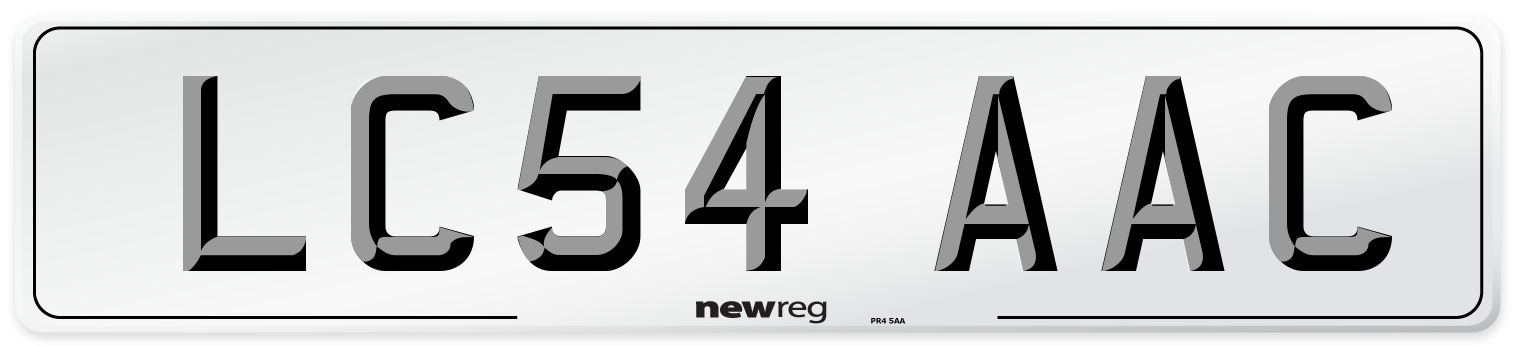 LC54 AAC Number Plate from New Reg